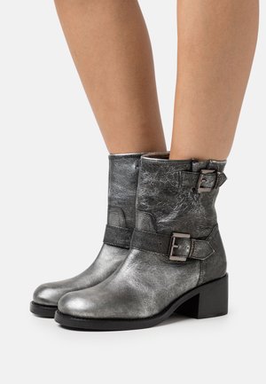 Bronx NEW CAMPEROS - Cowboy/biker ankle boot - gunmetal/black