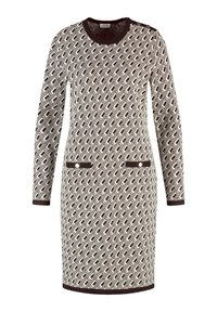 Gerry Weber ELEGANTES  MIT JACQUARD MUSTER - Strickkleid - cream   black graphic jacquard