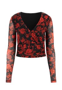 Blouse - blumenmuster rot