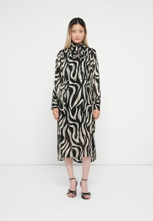 YASTWIGSY TIE NECK LONG DRESS - Dnevna haljina - black/birch