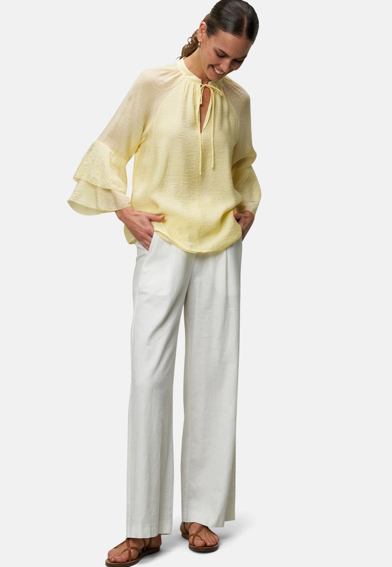 zero MIT VOLANTÄRMELN - Blouse - double cream/yellow - Zalando.ie