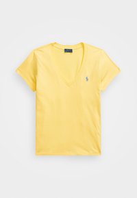 COTTON JERSEY V-NECK T-SHIRT - Tricou basic - corn yellow