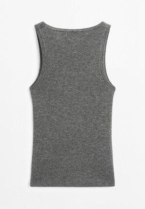 Massimo Dutti, RIBBED WOOL BLEND TOP - Top - grey