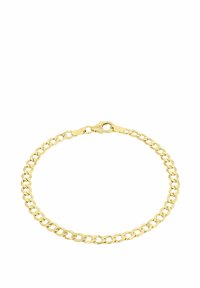 Pulsera de cadena de oro con eslabones entrelazados, acabado pulido y cierre de langosta. Diseño simple y clásico.