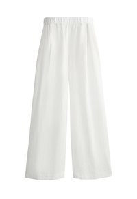 LINEN WIDE-LEG - Pantalon classique - white