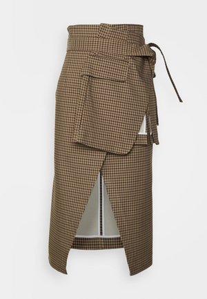WRAP SKIRT WITH DECONSTRUCTED BASQUE DETAIL - Wikkelrok - beige