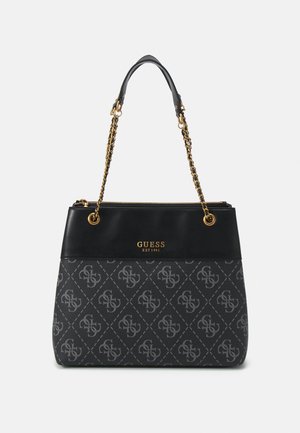 GUESS Sac à épaule gris foncé noir pour femme - Meridian II Girlfriend Tote Bag Coal Logo 315400