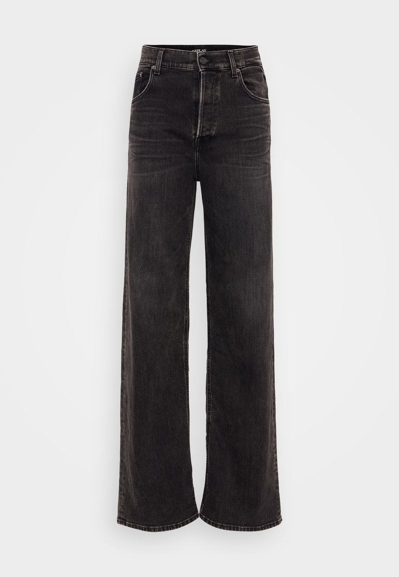 Replay Relaxed fit jeans donkergrijs