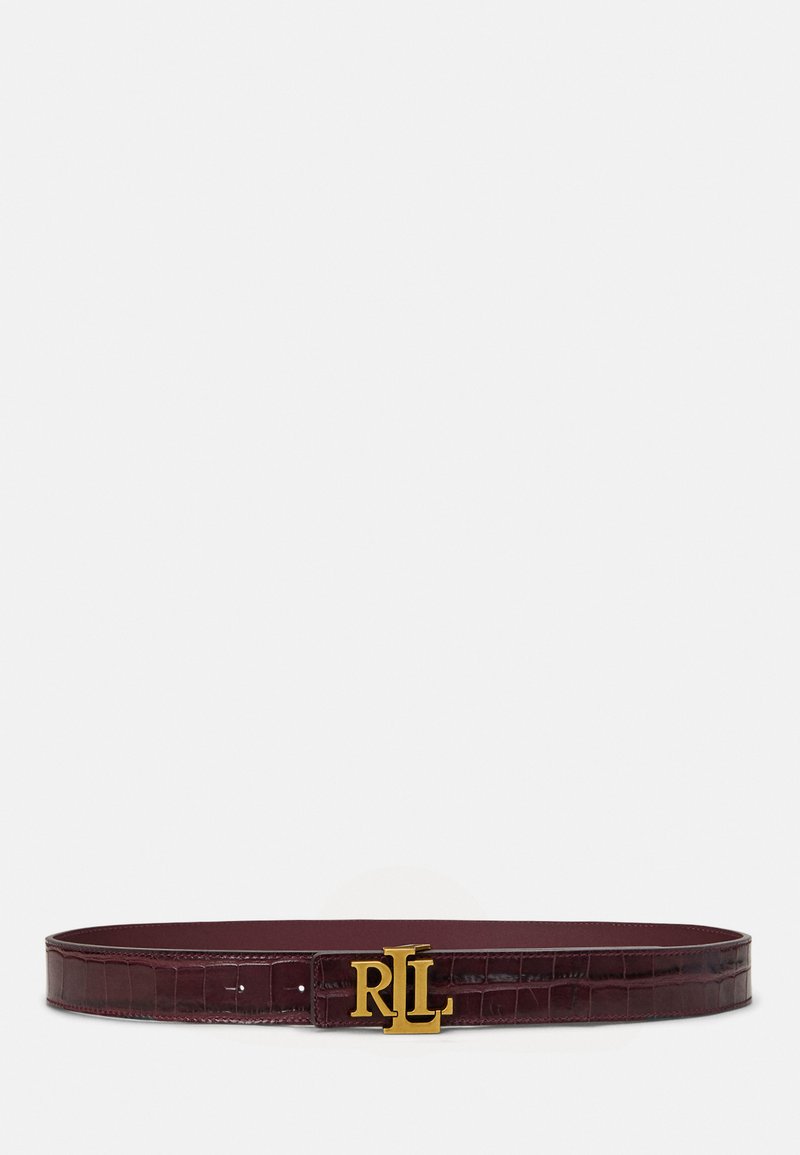Lauren Ralph Lauren LOGO REVERSIBLE CROCODILE EMBOSSED BELT - Gürtel - pinot noir