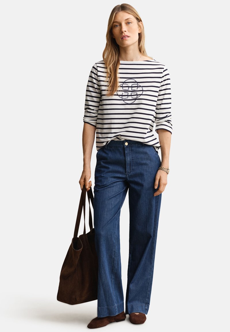 GANT THREE-QUARTER SLEEVE - Top s dlouhým rukávem - evening blue