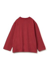 Rode sweatshirt met lange mouwen, ronde hals en een relaxed fit. Gemaakt van zachte katoen, met eenvoudige stiksels en geen zichtbare patronen of accenten.