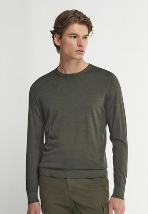 RUNDHALS  - Strickpullover - Dark Green