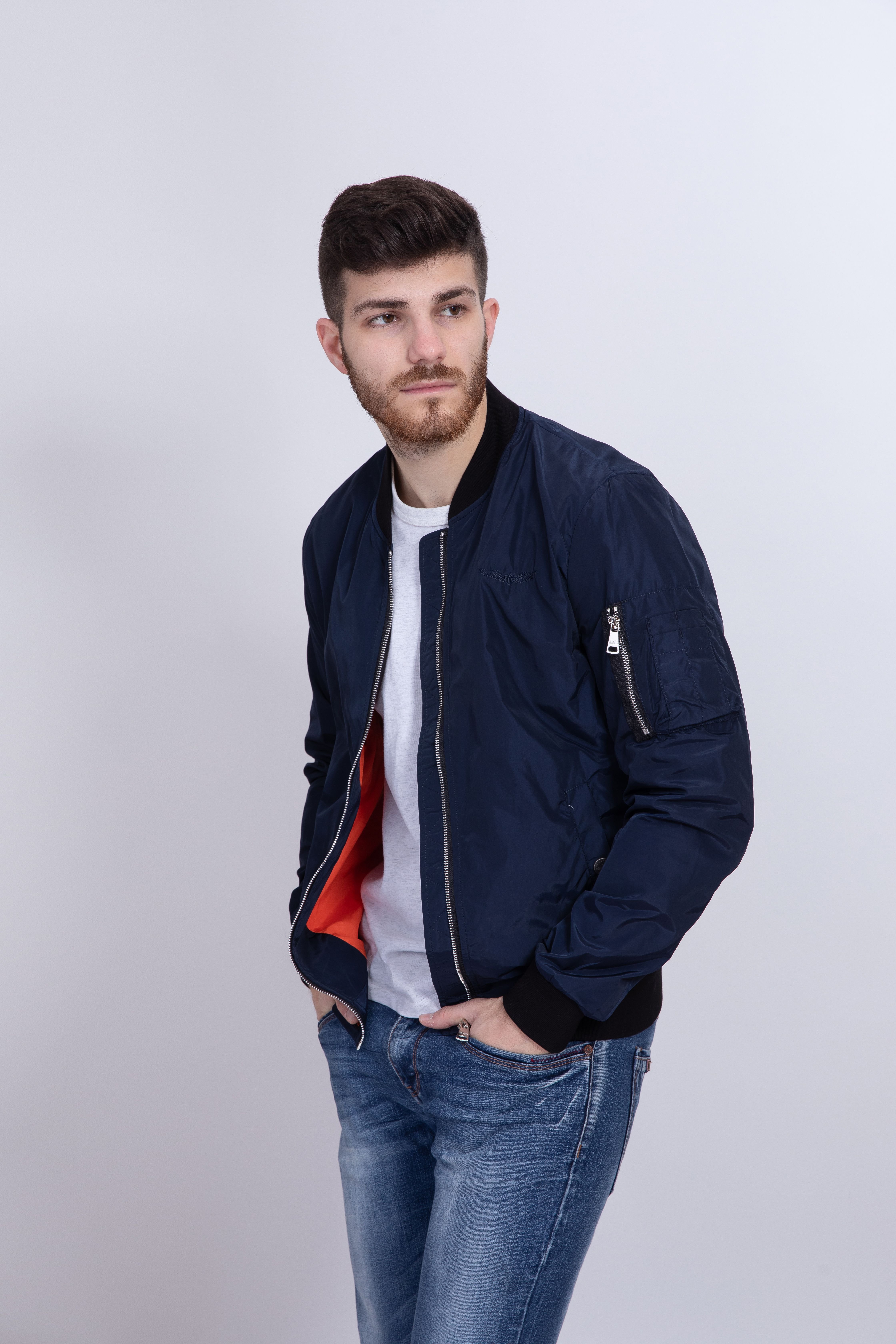 bombers bleu homme