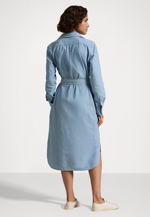 COTTON CHAMBRAY BELTED SHIRTDRESS - Denim dress - chambray3