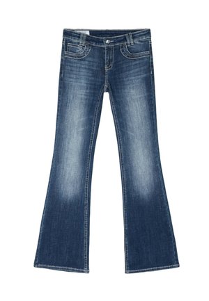 Stradivarius, EMBROIDERED POCKET JEANS 07298350 - Jean flare - mottled blue