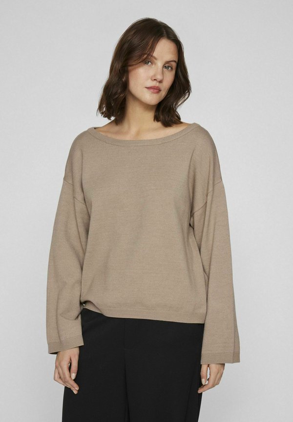 LANGARM - Strickpullover - natural melange