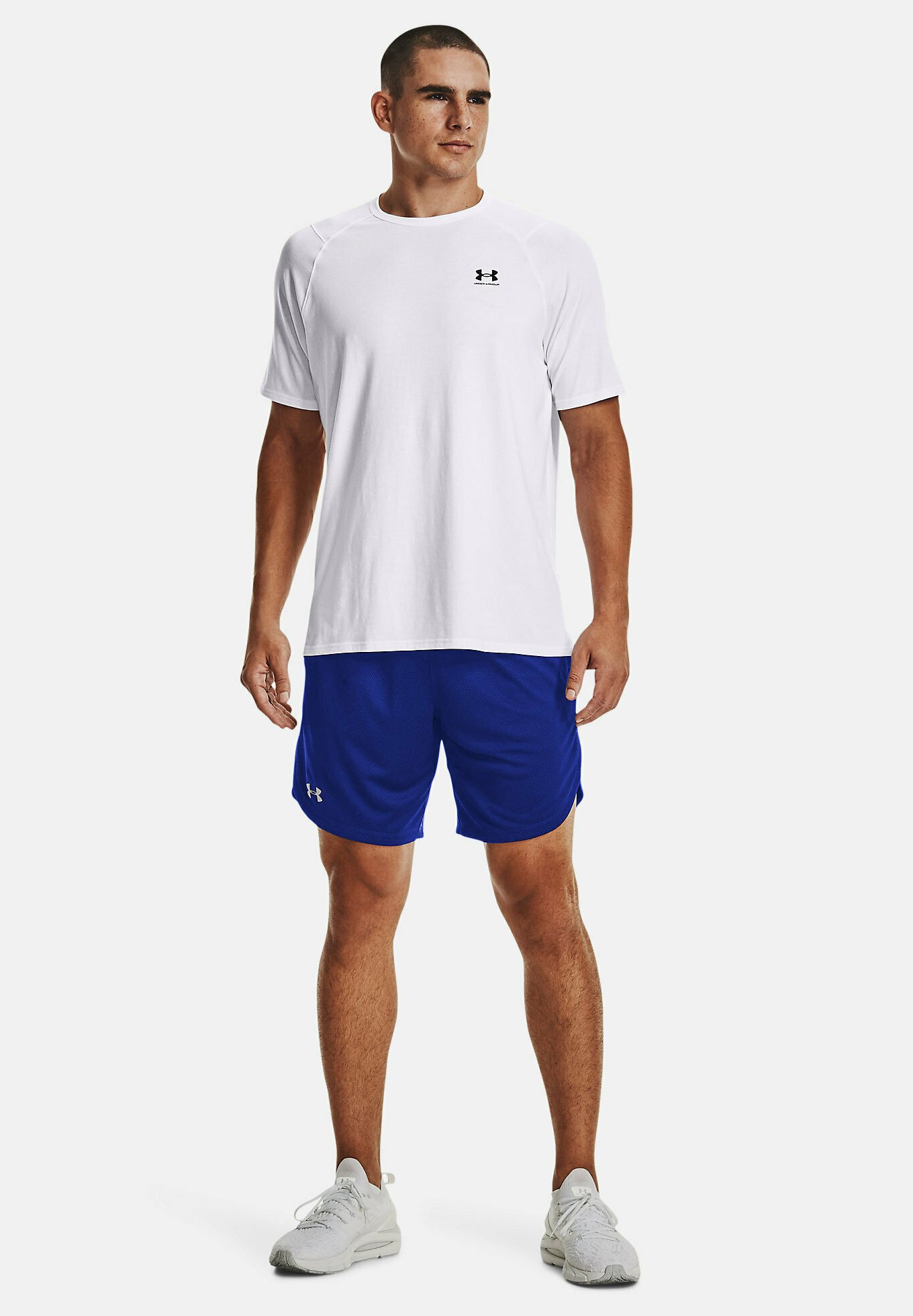 blue training shorts