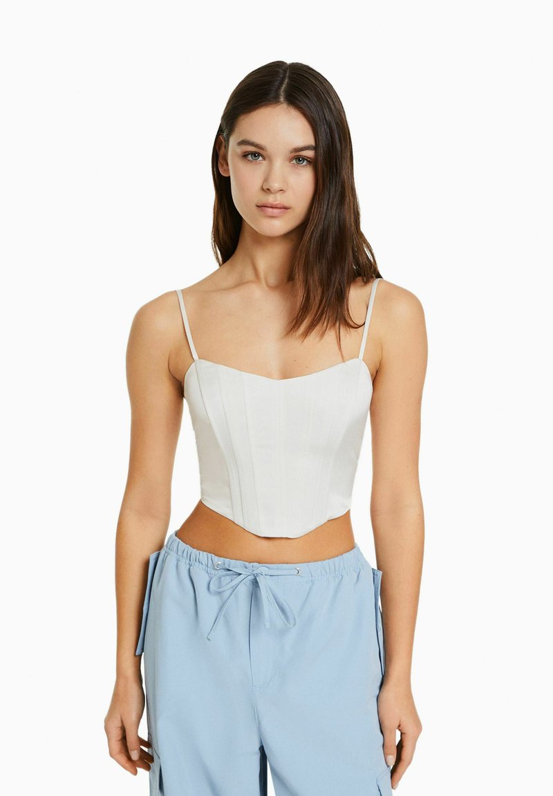 Bershka STRAPPY CORSET Top beige Zalando