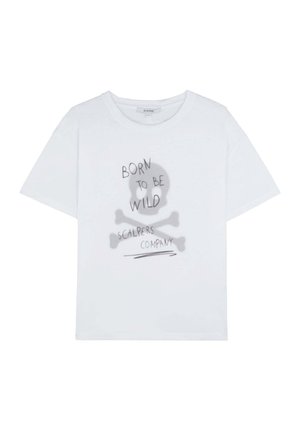 BLURRY SKULL - Print T-shirt - white