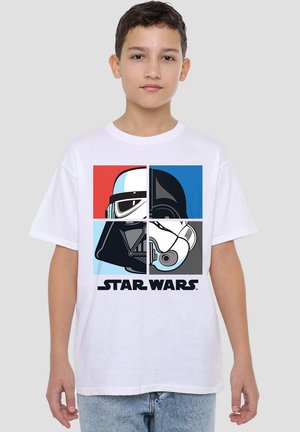 DARTH VADER AND STORMTROOPER SQUARES - Print T-shirt - white
