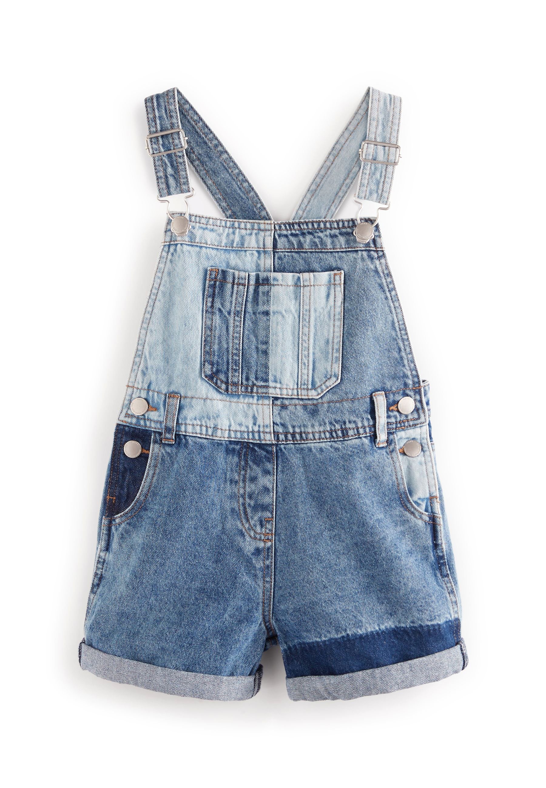 PATCHED SHORT - Dungarees - blue denim 