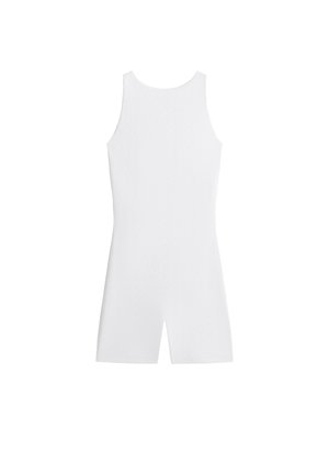 OYSHO, EMBROIDERED COMFORTLUX SHORT JUMPSUIT - Combinaison - white