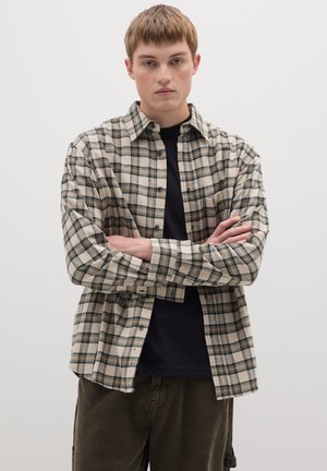 CHECKED - Camisa - beige