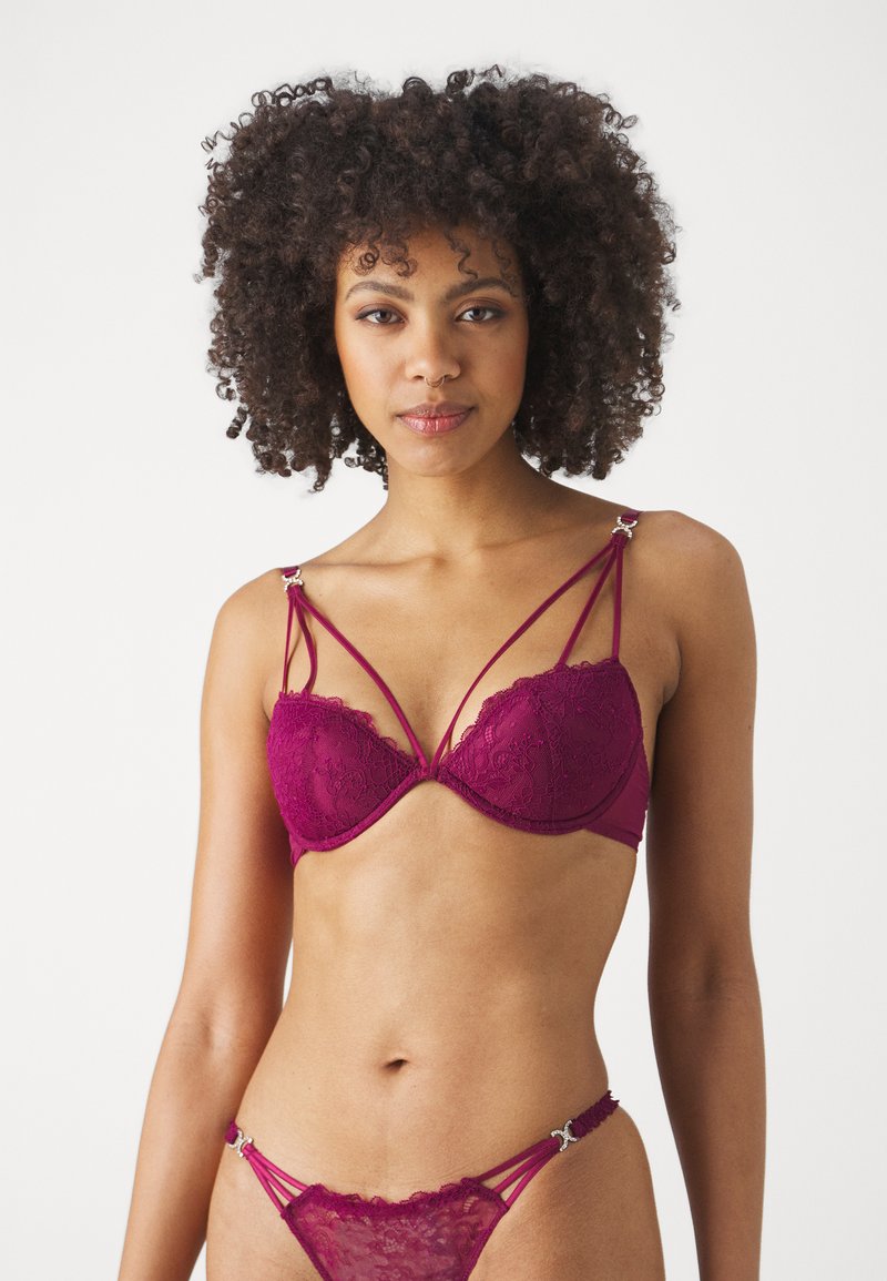 LASCANA - BRA - Push up-bh - aubergine, Förstora