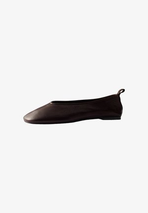 THE SET, PREMIUM SQUARE TOE BALLET FLATS - Balerínky - brown