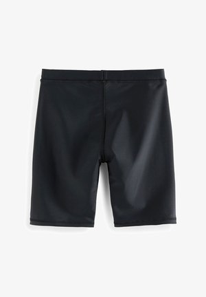 Bañador negro hecho de una tela suave y elástica. Cuenta con una cintura elástica y costuras planas para mayor comodidad y durabilidad.
