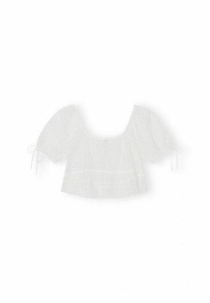 Ganni LIGHT BRODERIE - Pusero - vit