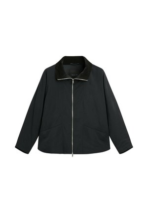 Massimo Dutti, QUILTED CORDUROY-COLLAR PARKA - Short coat - dark blue