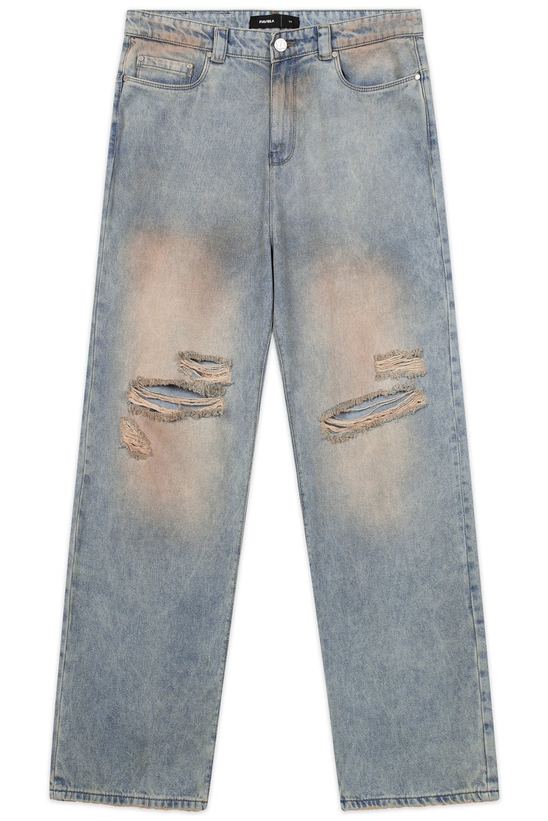 FAVELA Vaqueros baggy denim oxidado