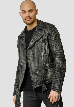 GERALT - Leather jacket - black