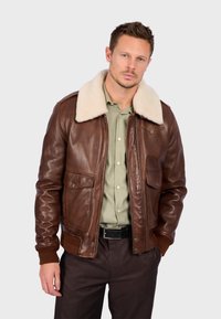 B12 - Chaqueta de cuero - aged brown