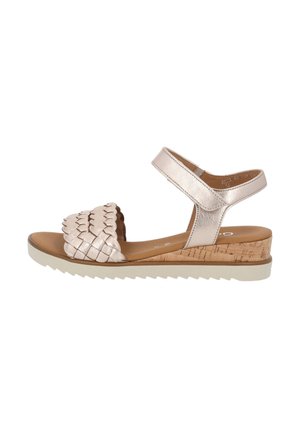 Sandalen met plateauzool - puder kork