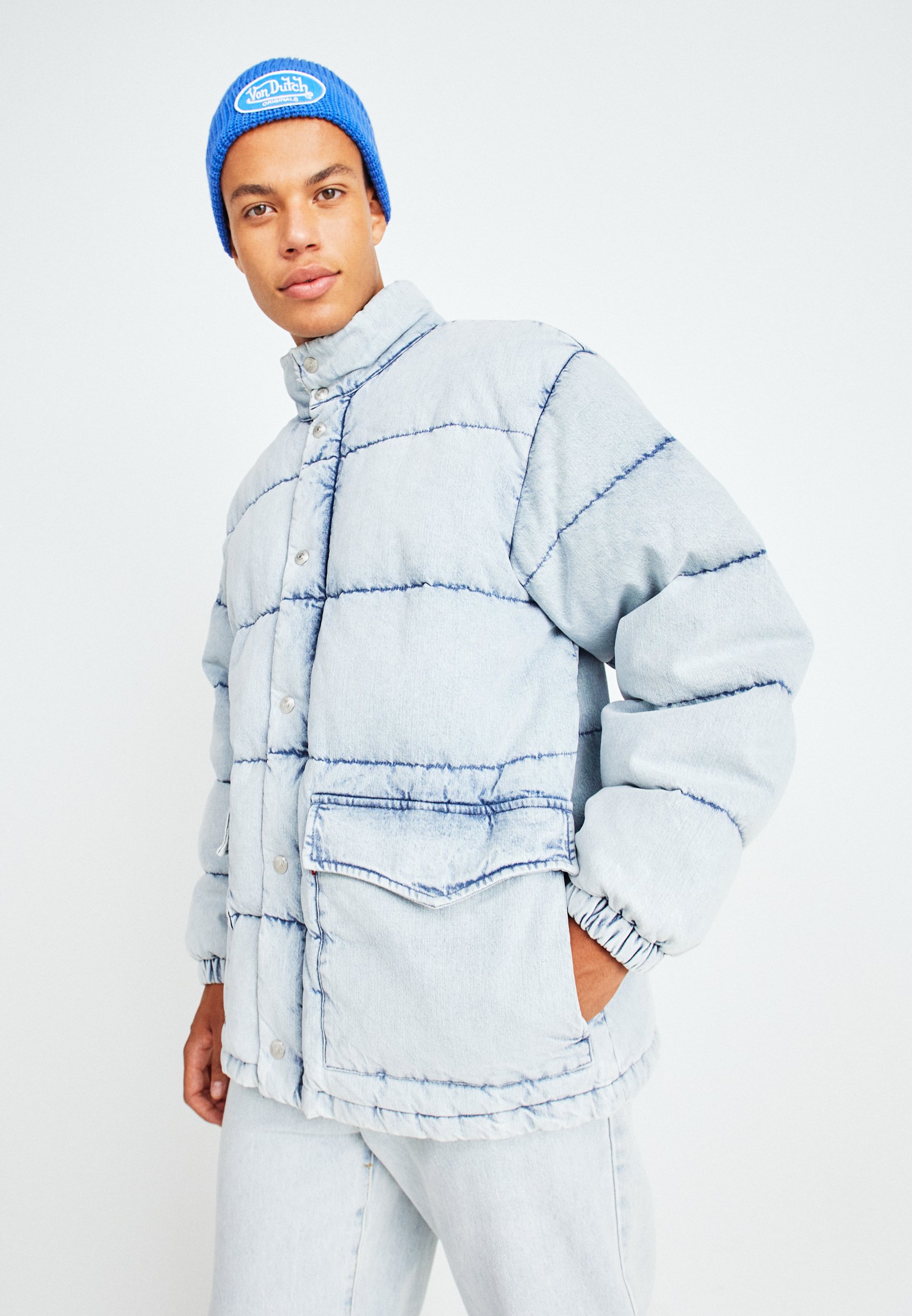denim puffer packable jacket levis