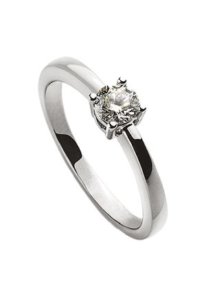 MUAU Schmuck SOLITÄR RING 4-GRIFF-FASSUNG , BRILLANT 0.20CT. - Anello - weissgold