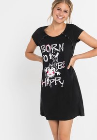 bonprix BONPRIX STILLMIT NACHHALTIGER BAUMWOLLE KOMFORTABLES  - Camicia da notte - schwarz