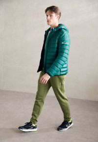 Champion ICONS LIGHT HOODED JACKET - Chaqueta de invierno - green/black