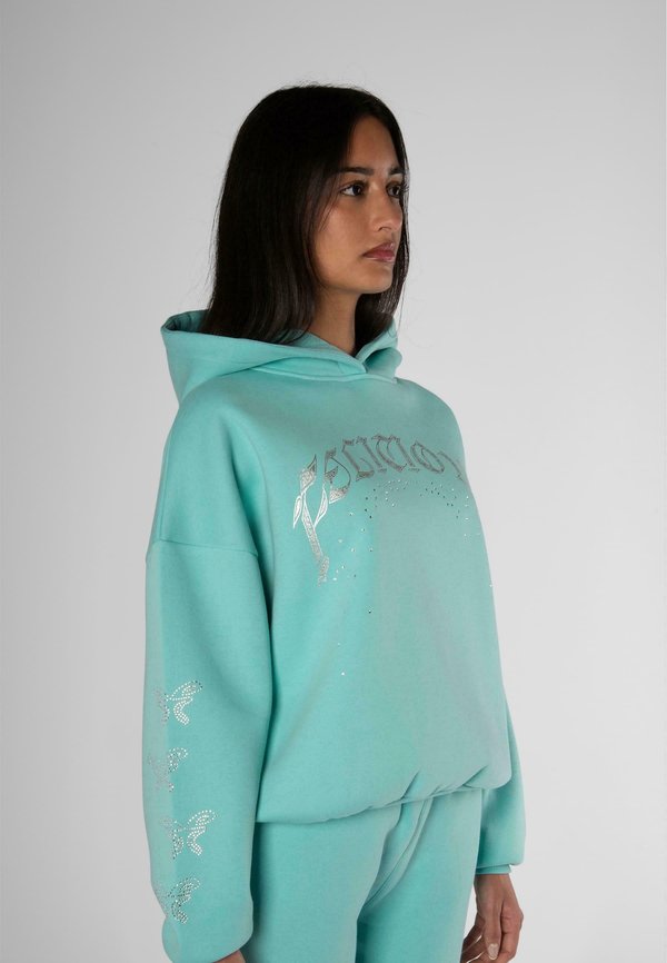 Kapuzenpullover - rhinestones turquoise