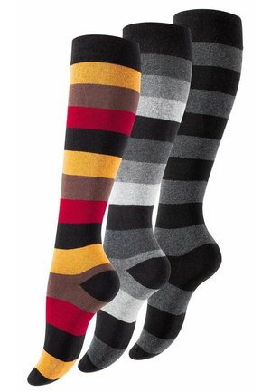 Yenita 3 PAAR MIT BLOCKSTREIFEN - Knee high socks - bunt