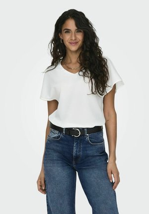 NORMAL GESCHNITTEN RUDHALS  - T-shirts basic - cloud dancer