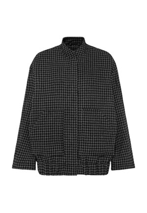 SENSES.THE LABEL, SENSES.THE LABEL OVERSIZED BOMBERJACKE MIT KARIERTER WOLL-STRUKTUR - Übergangsjacke - black   grey