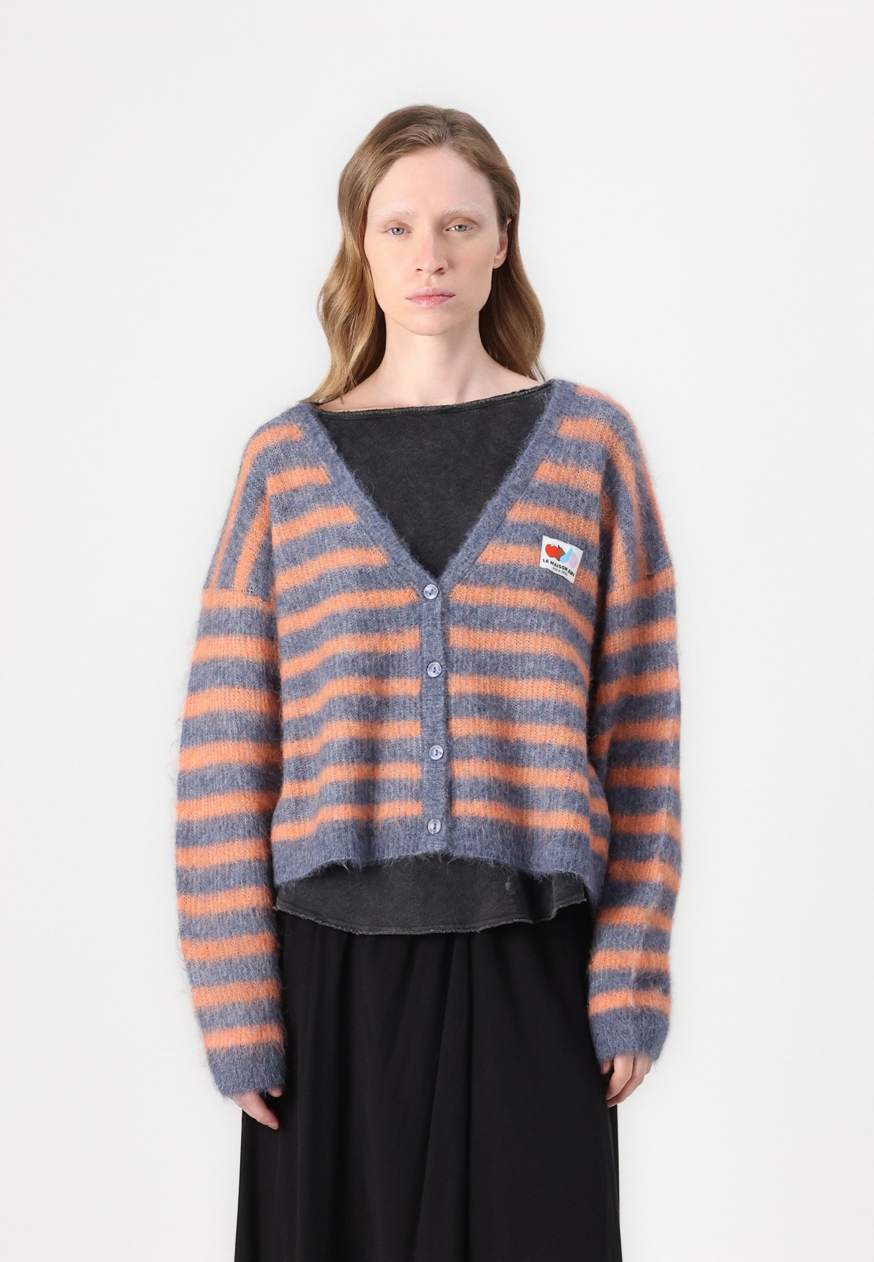 ameri FUNNY COLOR KNIT CARDIGAN TOP East sleeveless cardigan