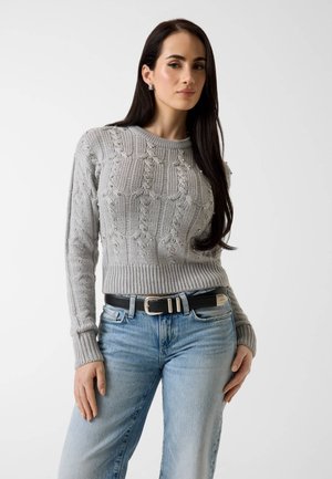 PULLOVER MIT STRASSSTEINEN - Pullover - silber