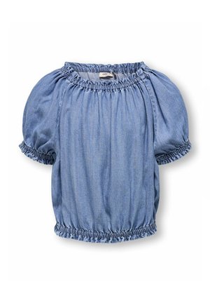 VERKÜRZT ELASTISCHE BÜNDCHEN  - Bluse - medium blue denim