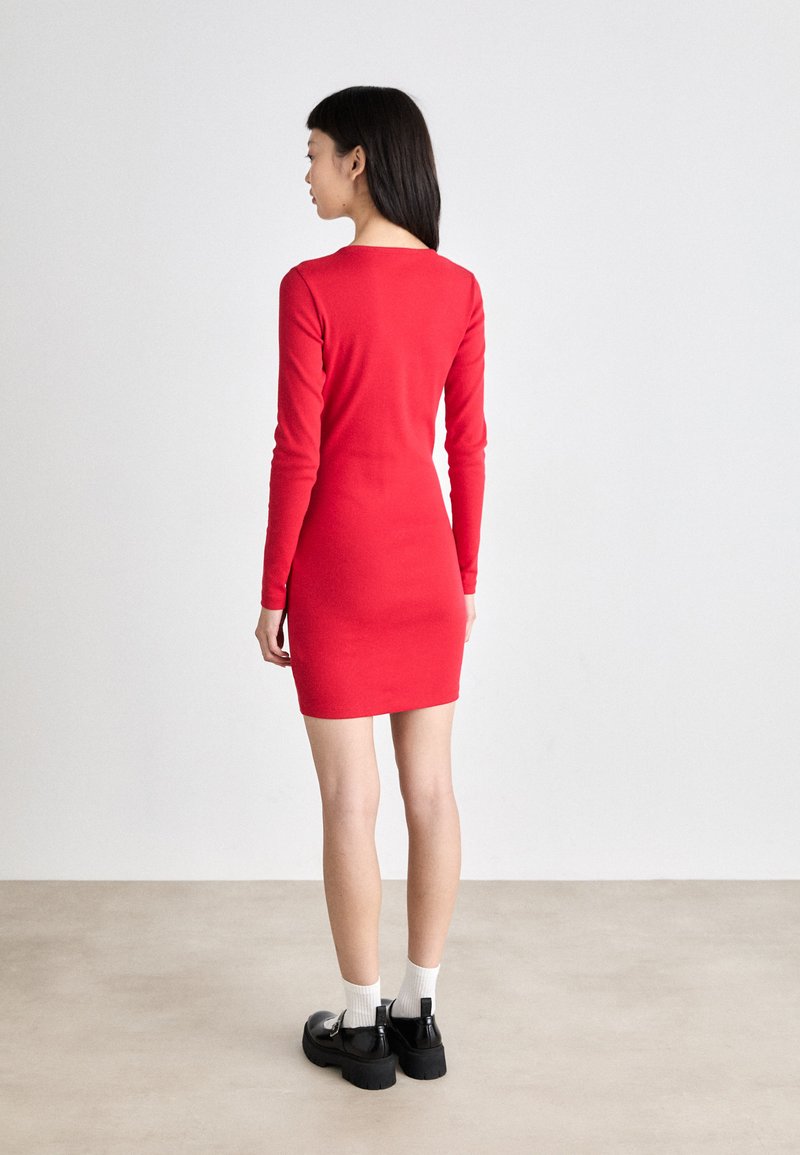 Tommy Jeans BADGE BODYCON DRESS - Jumper dress - red hot/red - Zalando.ie