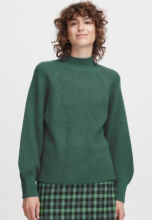 b.young MIT BALLONÄRMELN STEHKRAGEN - Strickpullover - petrol