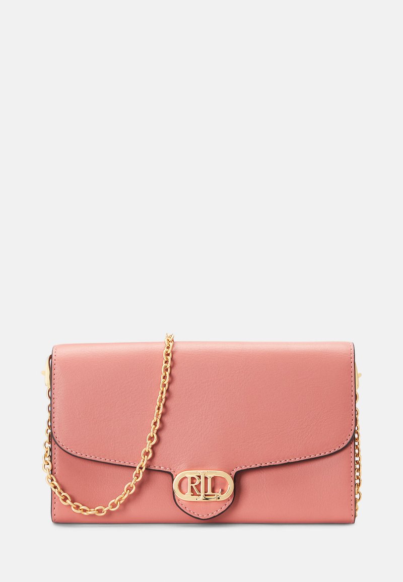 Lauren Ralph Lauren LEATHER MEDIUM ADAIR CROSSBODY - Clutch - pink mahogany